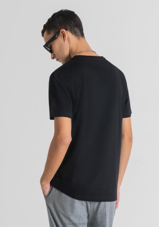 Antony Morato мушкарци Слим-фит мајица од чистог памука са штампом морато црн одећу D6D06190