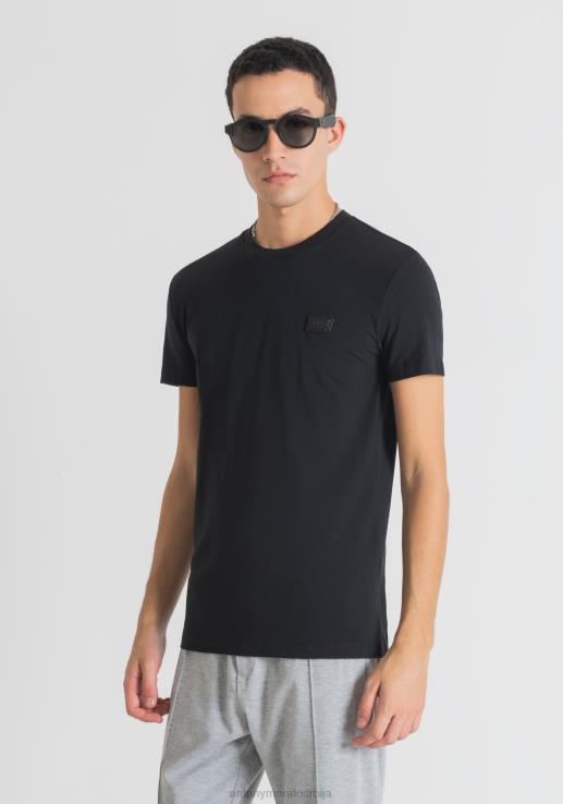 Antony Morato мушкарци супер танка мајица са логотипом црн одећу D6D06193