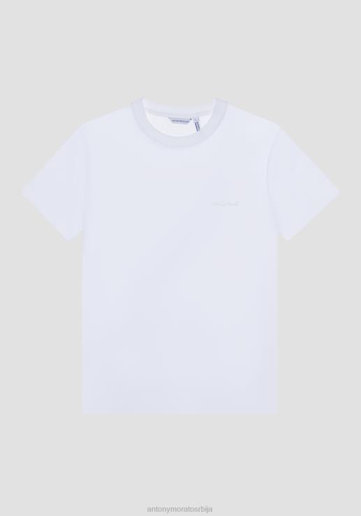 Antony Morato мушкарци мајица стандардног кроја од одрживе вискозе са штампом логотипа крем одећу D6D06200