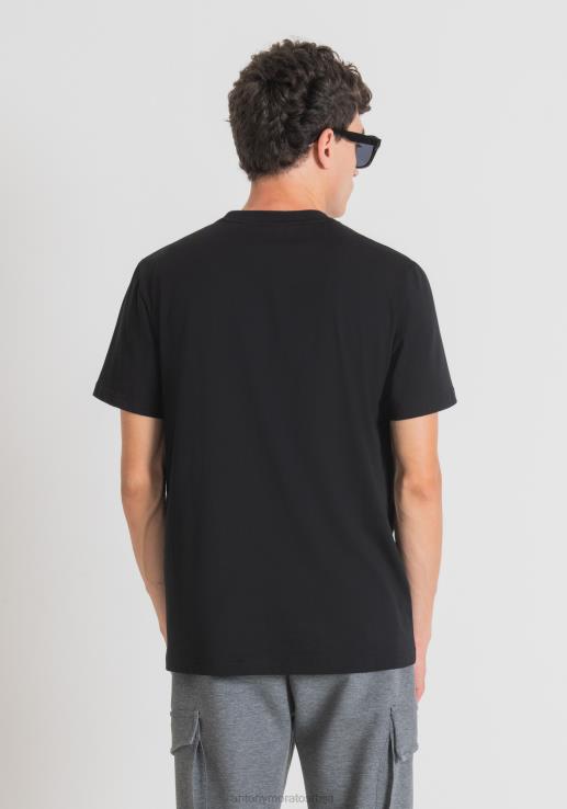 Antony Morato мушкарци стандардна памучна мајица са рефлектујућим логом црн одећу D6D06208