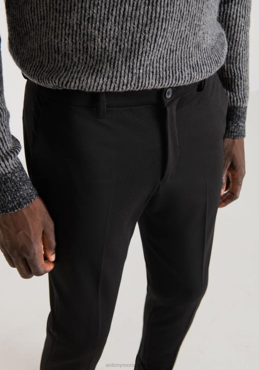 Antony Morato мушкарци асхе супер скинни панталоне од растегљиве мешавине вискозе кепер црн одећу D6D06223