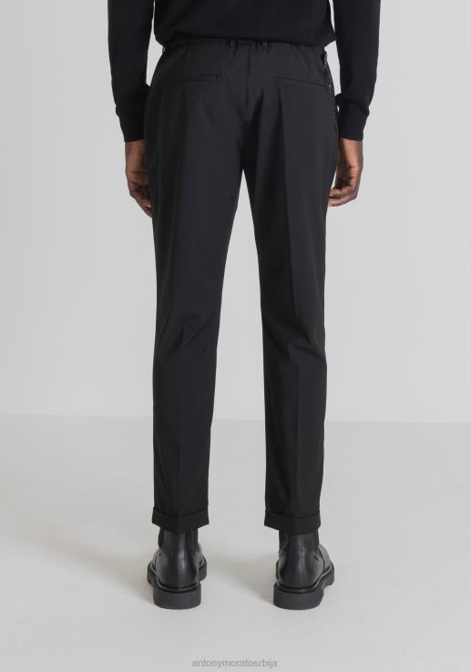 Antony Morato мушкарци рад уске панталоне до глежња са централним набором црн одећу D6D06229