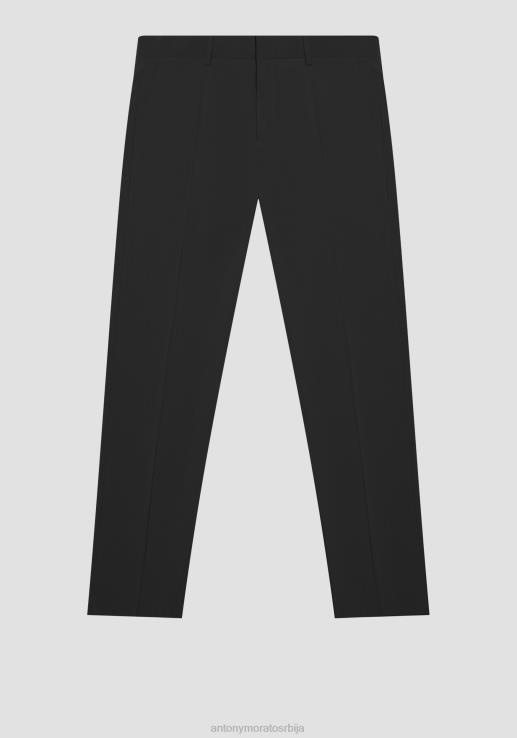Antony Morato мушкарци бонние слим фит панталоне од растегљиве вискозне мешавине црн одећу D6D06230
