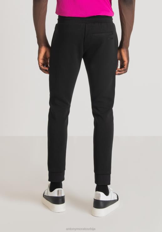 Antony Morato мушкарци Супер слим панталоне од тканине од мешавине памука са контрастом у најлонском шиозу црн одећу D6D06238