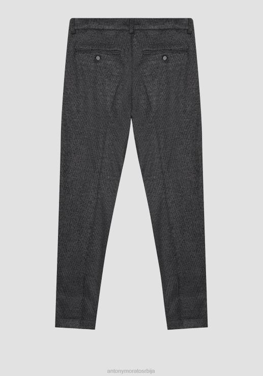 Antony Morato мушкарци асхе супер скинни панталоне од еластичне вискозне мешавине тамно сиви меланж одећу D6D06242
