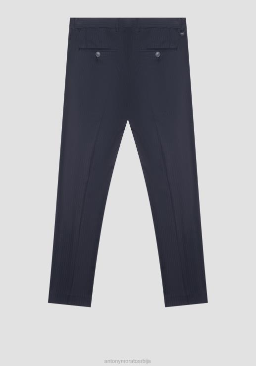 Antony Morato мушкарци бонние слим-фит панталоне од вискозне тканине са мотивом на траке плаво мастило одећу D6D06246