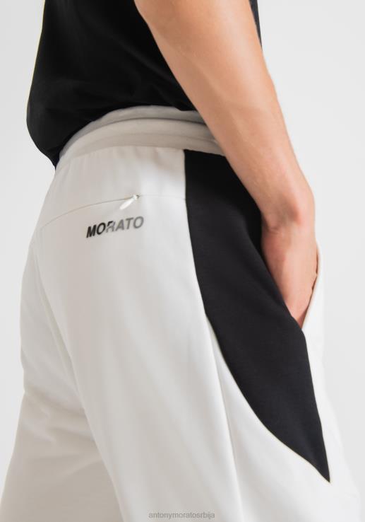 Antony Morato мушкарци Тренерке нормалног кроја од мешавине растегљивог памука са контрастним бочним тракама крем одећу D6D06258
