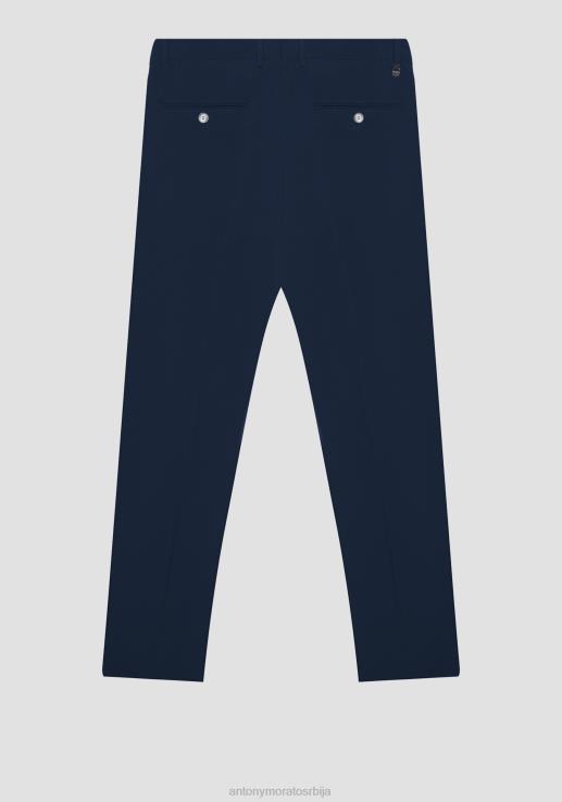 Antony Morato мушкарци бонние слим фит панталоне од растегљиве вискозне мешавине плаво мастило одећу D6D06259