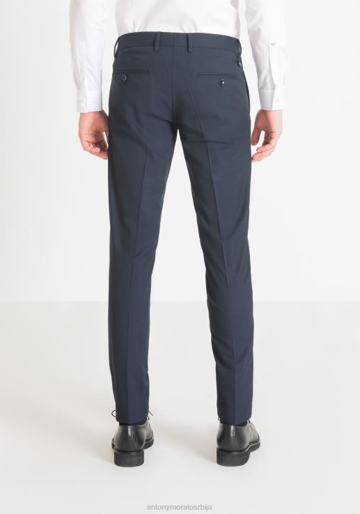 Antony Morato мушкарци бонние слим фит панталоне од растезљиве вискозне мешавине плаво мастило одећу D6D06260