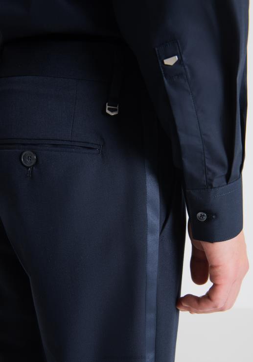 Antony Morato мушкарци нина слим панталоне са сатенским детаљима плаво мастило одећу D6D06272