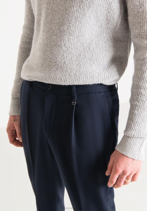 Antony Morato мушкарци густаф панталоне шаргарепе од растезљиве вискозне мешавине са еластичним појасом плаво мастило одећу D6D06277