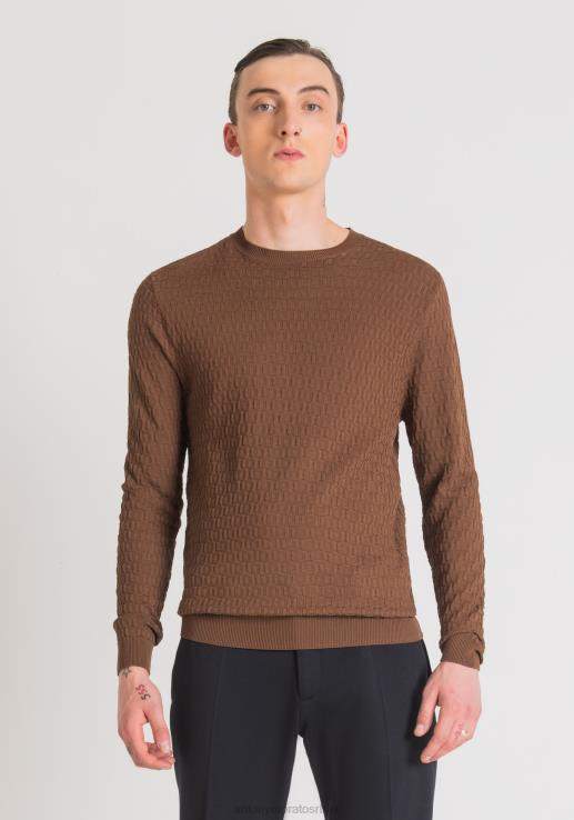 Antony Morato мушкарци џемпер са високим изрезом нормалног кроја од мешавине вискозног предива у облику саћа 2099 одећу D6D0684