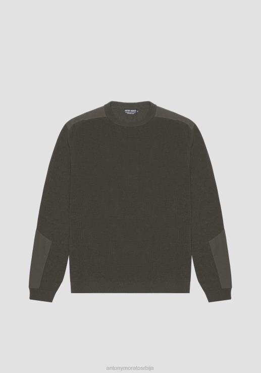 Antony Morato мушкарци џемпер с округлим изрезом нормалног кроја од мешавине памука са контрастним апликацијама 4075 одећу D6D06100
