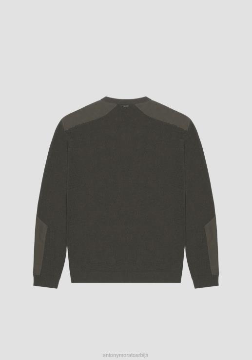 Antony Morato мушкарци џемпер с округлим изрезом нормалног кроја од мешавине памука са контрастним апликацијама 4075 одећу D6D06100