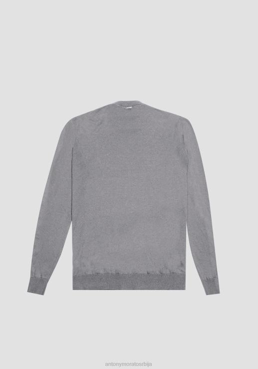 Antony Morato мушкарци џемпер нормалног кроја од меке тканине од мешавине вуне средње сиви меланж одећу D6D0678