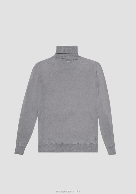 Antony Morato мушкарци џемпер нормалног кроја од меке тканине од мешавине вуне средње сиви меланж одећу D6D0682