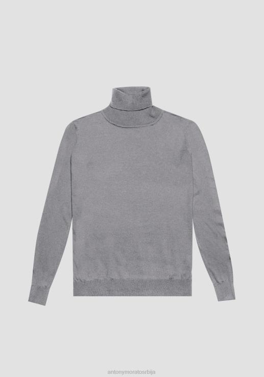 Antony Morato мушкарци џемпер нормалног кроја од меке тканине од мешавине вуне средње сиви меланж одећу D6D0682