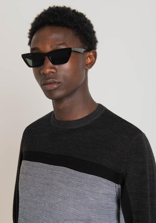 Antony Morato мушкарци дуксерица нормалног кроја од мешавине вуне са пругастим жакарским узорком бео одећу D6D0683